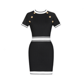 Waist Cinched Hip Hugging Woolen Knitted Dress