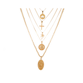 Golden Multi-Layer Pendant Necklace