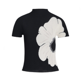 Printed Thin Pleated Stretchy Slim Fit Top