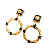 Retro Geometric Drop Earrings