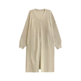 Retro V-Neck Knitted Long Cardigan