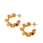 Geometric Twisted Titanium Steel Hoop Earrings