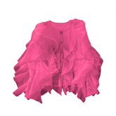 Ruffled Long Sleeve Loose Casual Blouse Top