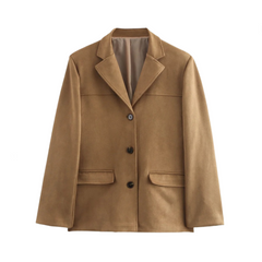 Retro Solid Suede Jacket