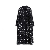 Splicing Large Pocket Retro Midi A-Line Dress