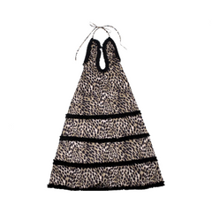 Pre Order: Backless Leopard Print Halter Hollow Out Maxi Dress