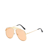Metal Frame Double Bridge Oversize Sunglasses
