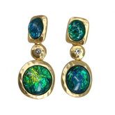 Vintage Turquoise Ancient Style 925 Silver Needle Earrings