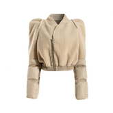 Tower Shoulder Plush Splicing Quilt Exaggerated Cotton Jacket