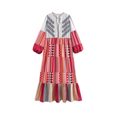 Printed Long Sleeved Boho Maxi Dress