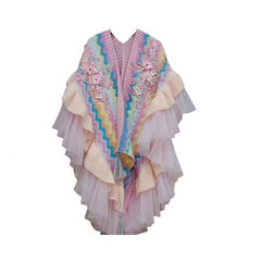 Pre Order: Bohemian Embroidered Rainbow Scarf Shawl