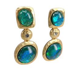 Vintage Turquoise Ancient Style 925 Silver Needle Earrings