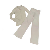 Pleated Knit Collar Top + Pleated Knit Pants