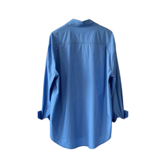 Pre Order: Blue Casual Loose Long Sleeved Shirt