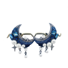 Micro Inlaid Zirconium Moon Pearl Earrings