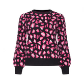 Animal Print Jacquard Round Neck Sweater