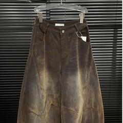 Washed Loose Straight Leg Denim Pants