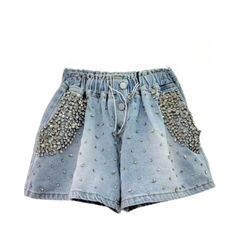 Vintage Diamond High Waist Denim Shorts