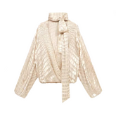 Deep V Crocodile Like Texture Top