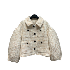 Retro Wool Puff Sleeve Jacket