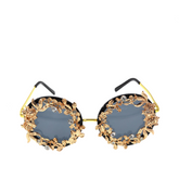 Retro Hollow Carving Small Fish Flower Sunglasses
