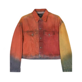 Wash and Spray Color Short Denim Jacket