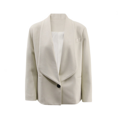 Soft Long Collar One Button Coat