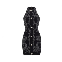 Knitted Round Neck Slim Fit Sleeveless Dress