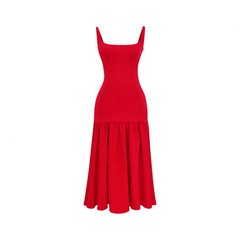 Vintage Sleeveless Ruffle Bodycon Dress