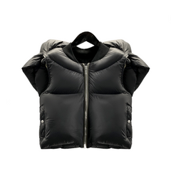 3D Cutting Thickened Short Down Vest Jacket