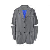 Hollow Out Elbow Sleeve Loose Coat