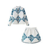 Casual Printed Cotton Jacket + Cotton Shorts Set