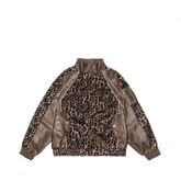 Leopard Print PU Leather Motorcycle Jacket