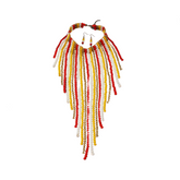 Pre Order:  Bohemian Wood Bead Multi-Layer Tassel Necklace + Earrings Set