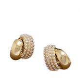 Metal Pearl Arc Earrings