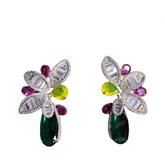 Water Droplet Flower Zircon Earrings