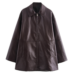 Solid Leather Jacket + Mini Skirt