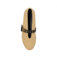 Double Buckle Strap Ballerina Flats