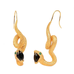 Mystical Crystal Snake Earrings