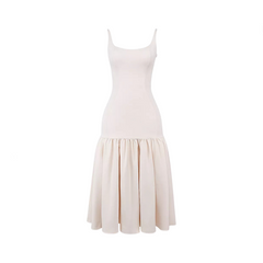 Vintage Sleeveless Ruffle Bodycon Dress