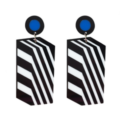 Pre Order: Big Acrylic Stripe Drop Dangle Earrings