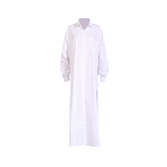 Solid Side Slit Long Sleeved Shirt Dress