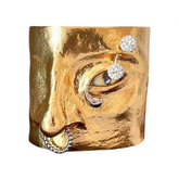 Abstract Face Open Bracelet