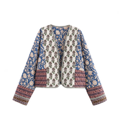 Double-Sided Print Quilted Loose Cotton Jacket