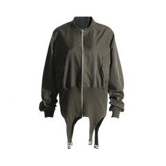Solid Convertible Bomber Jacket