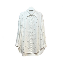 Nail Bead Long Sleeved Loose Casual Shirt