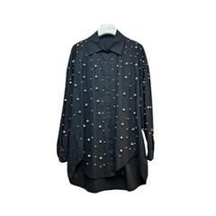 Nail Bead Long Sleeved Loose Casual Shirt