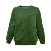Green Round Neck Long Sleeve Loose Sweater