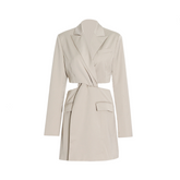 Solid Long Sleeve High Waist Hollow Out Dress