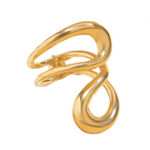 Irregular Chunky Hollow Out Metal Spring Cuff Bracelet